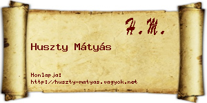 Huszty Mátyás névjegykártya