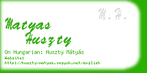 matyas huszty business card