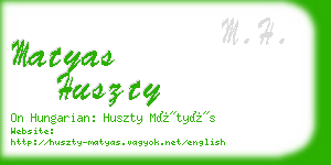 matyas huszty business card